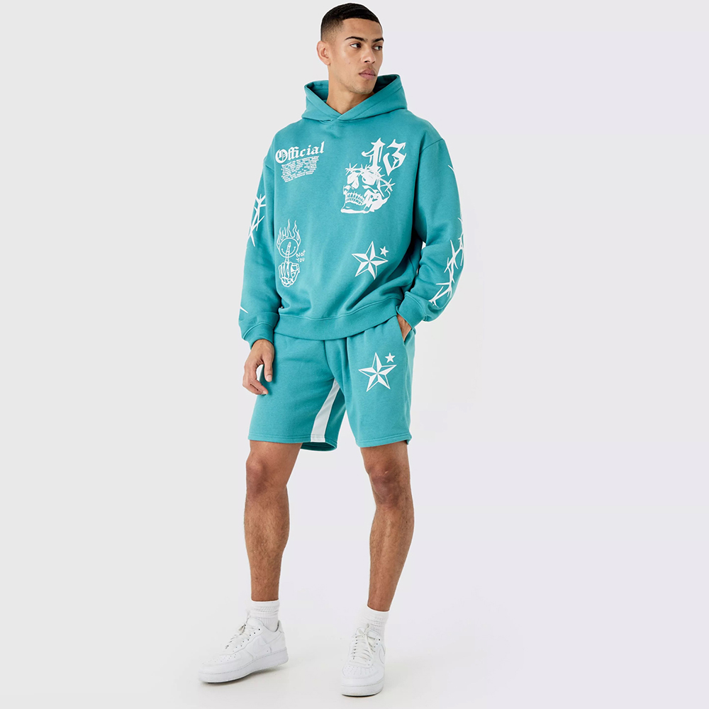 Oversized Hooded With Shorts Tracksuit